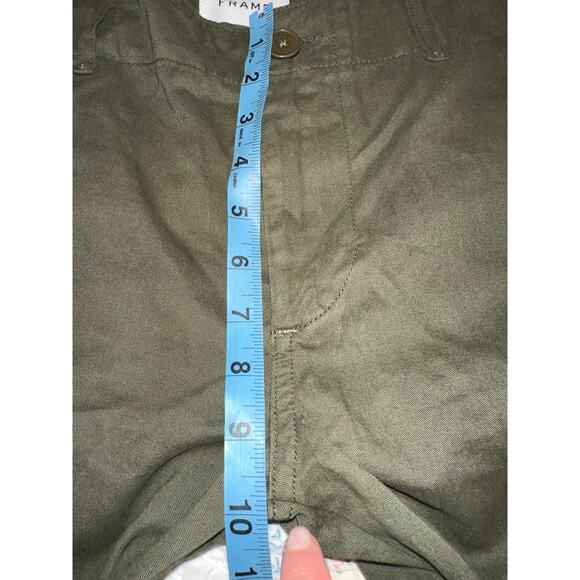 FRAME DENIM OLIVE COTTON CROPPED ARMY CARGO PANTS 27 - Picture 11 of 12